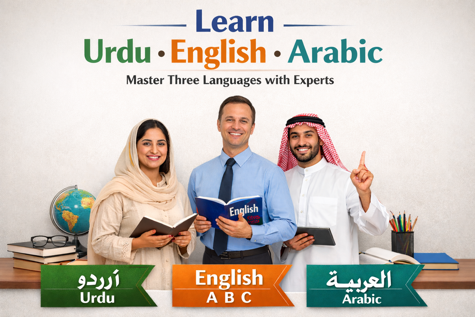 🌍 Diploma in Arabic, English & Urdu Languages